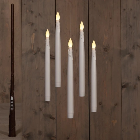 ANNA'S COLLECTION Ledkaars zwevend met toverstok h28cm 5st - afbeelding 1
