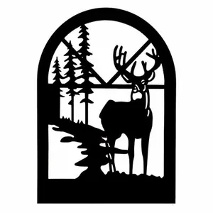 ANNA'S COLLECTION Muurhanger kerstfig. 25x30cm zwart - afbeelding 2