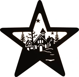 ANNA'S COLLECTION Muurhanger met ster 3x34x35cm zwrt - afbeelding 2