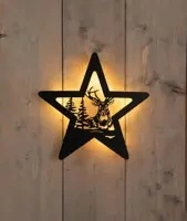 ANNA'S COLLECTION Muurhanger met ster 3x34x35cm zwrt - afbeelding 1