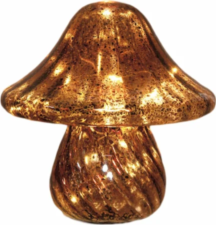 ANNA'S COLLECTION Paddenstoel glas 19x19cm bruin