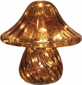 ANNA'S COLLECTION Paddenstoel glas 19x19cm bruin