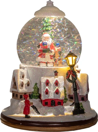 ANNA'S COLLECTION Sneeuwbol led kerstm. 21x15cm wit - afbeelding 2