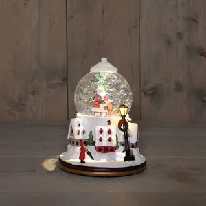 ANNA'S COLLECTION Sneeuwbol led kerstm. 21x15cm wit - afbeelding 1