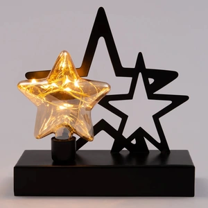 ANNA'S COLLECTION Ster glas/voet l15h15.5cm bo - afbeelding 2