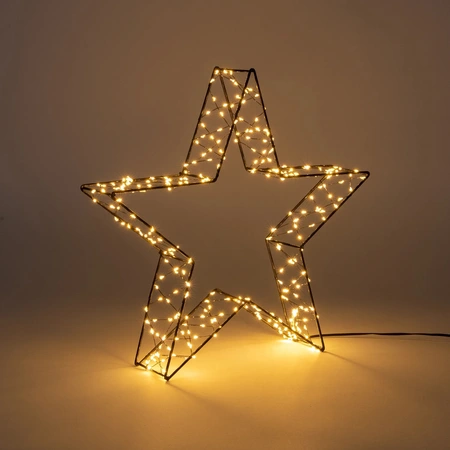 ANNA'S COLLECTION Ster metaal 3d zwart h36cm 300l cl - afbeelding 2