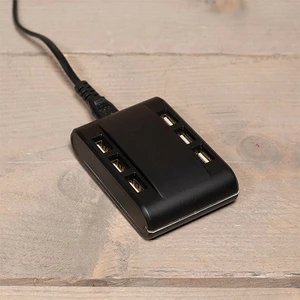 ANNA'S COLLECTION Usb oplaadstation 6 ingangen zwart