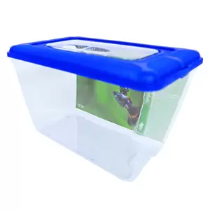 Aquarium+kap plastic blauw 15l