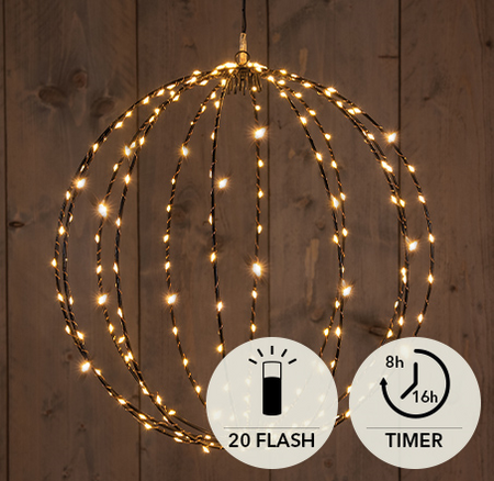 ANNA'S COLLECTION Bal 3d zwart 216l/d50cm cl+24flash - afbeelding 1