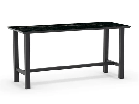 Bar Table Trespa Marble 210 x 80 cm Charcoal
