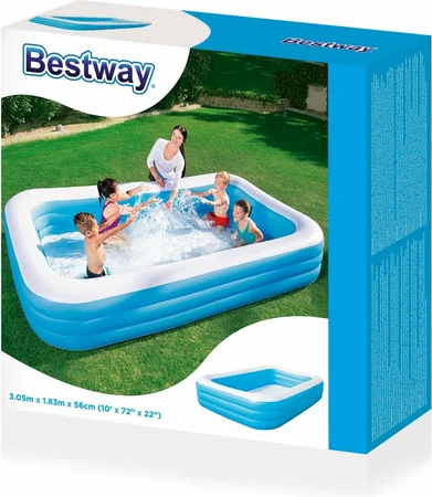 Bestway familiebad rechthoek deluxe 305 - afbeelding 1