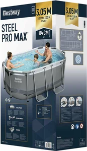 Bestway zwembad steel pro max set ovaal grijs 305