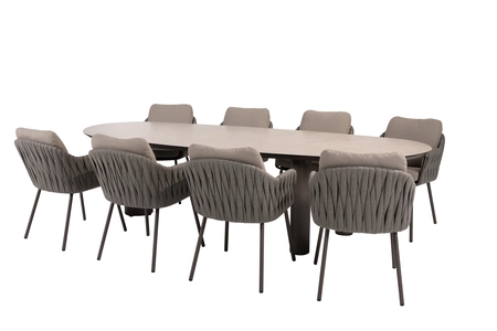 Cannes dining set - Terre 8-persoons