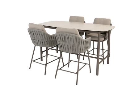 Cannes high dining set - Terre 4-persoons