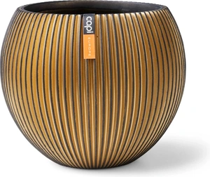 CAPI EUROPE Vaas bol groove 10h9cm zwart/goud