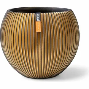 CAPI EUROPE Vaas bol groove d12h10cm zwart/gd