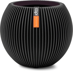 CAPI EUROPE Vaas bol groove d22h18cm zwart