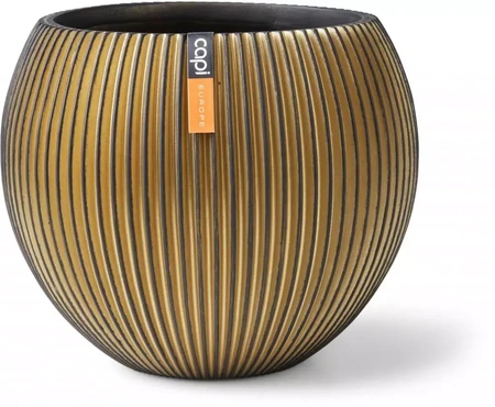 CAPI EUROPE Vaas bol groove d22h18cm zwart/goud