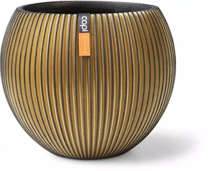 CAPI EUROPE Vaas bol groove d22h18cm zwart/goud
