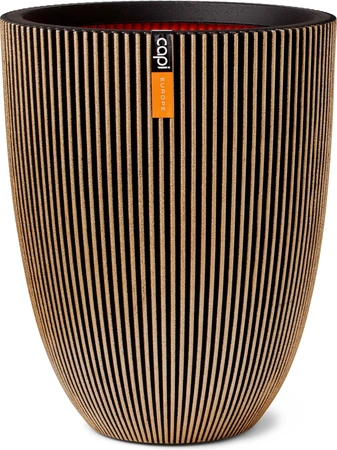 CAPI EUROPE Vaas elegant groove d34h46cm zw/gd