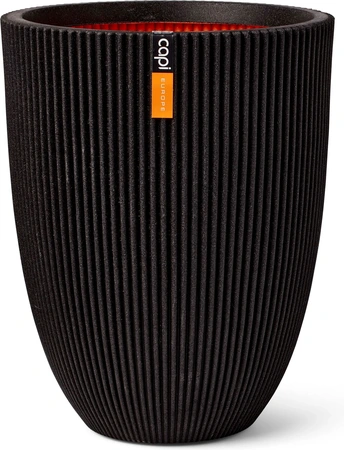 CAPI EUROPE Vaas elegant groove d46h58cm zwart