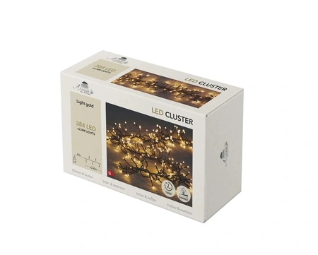 Clusterverlichting 384l 2.4m l.goud - afbeelding 1