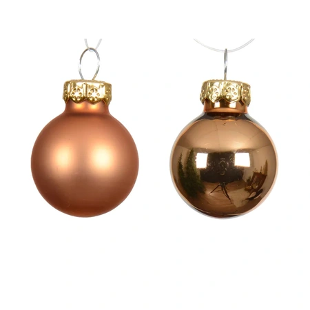 DECORIS Kerstbal glas d2.5cm brandy 24st - afbeelding 2