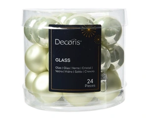 DECORIS Kerstbal glas d2.5cm wit mint 24st - afbeelding 2