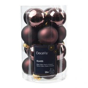DECORIS Kerstbal glas d3.5cm z.trffl 16st - afbeelding 2
