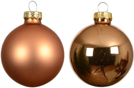 DECORIS Kerstbal glas d6cm brandy 10st - afbeelding 2