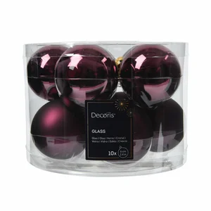 DECORIS Kerstbal glas d6cm d.mv 10st - afbeelding 2