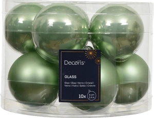DECORIS Kerstbal glas d6cm grn 10st