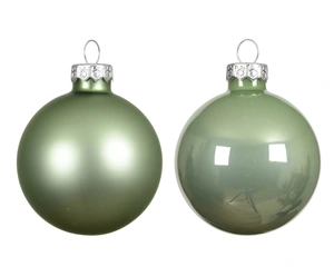 DECORIS Kerstbal glas d6cm grn 10st - afbeelding 2