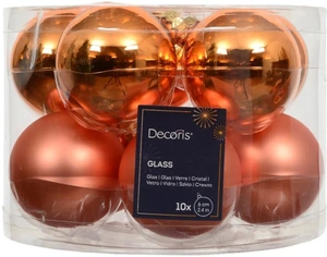 DECORIS Kerstbal glas d6cm warm orange 10st