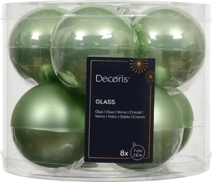 DECORIS Kerstbal glas d7cm matcha green 8st