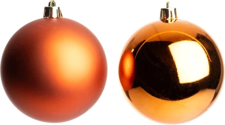 DECORIS Kerstbal glas d7cm warm orange 8st - afbeelding 2