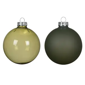 DECORIS Kerstbal glas d8cm rsmrn 4st - afbeelding 2