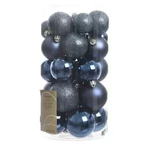 DECORIS Kerstbalmix plc d6cm 30st nachtblw