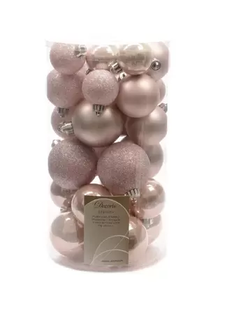 DECORIS Kerstbalmix plc d6cm 30st p.roze