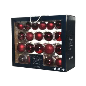 DECORIS Kerstbalmix glas d7cm 42st ossbld