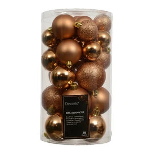 DECORIS Kerstbalmix plc d6cm 30st brandy - afbeelding 1