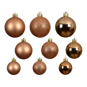 DECORIS Kerstbalmix plc d6cm 30st brandy - afbeelding 2