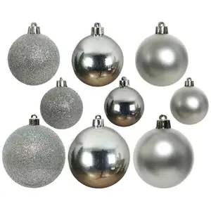 DECORIS Kerstbalmix plc d6cm 30st zilver - afbeelding 2