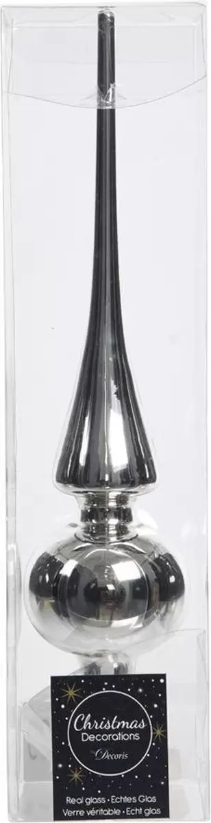 DECORIS Piek glas d6h26cm glans zilver