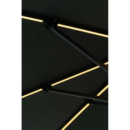 Duraflex LED Zweefparasol 300 x 300 cm Charcoal - afbeelding 2