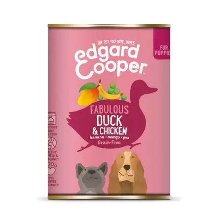 Edgar&Cooper Hond blik pup eend 400gr