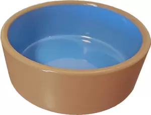 Eetbak steen 15cm beige/blauw - afbeelding 1