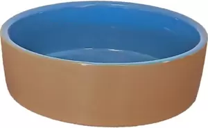 Eetbak steen 22.5cm beige/blauw - afbeelding 1