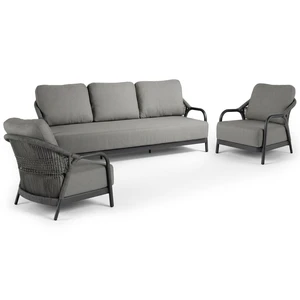 Fiona lounge set - Charcoal 3-delig