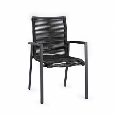 Foxx Alu Rope Stackable Chair Charcoal - afbeelding 1